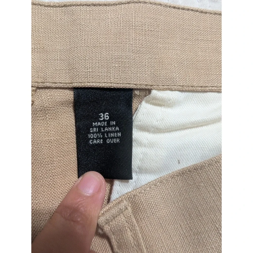 Jos A Bank Travelers Collection Men's 36 Tan 100% Linen Pleated Dress Shorts